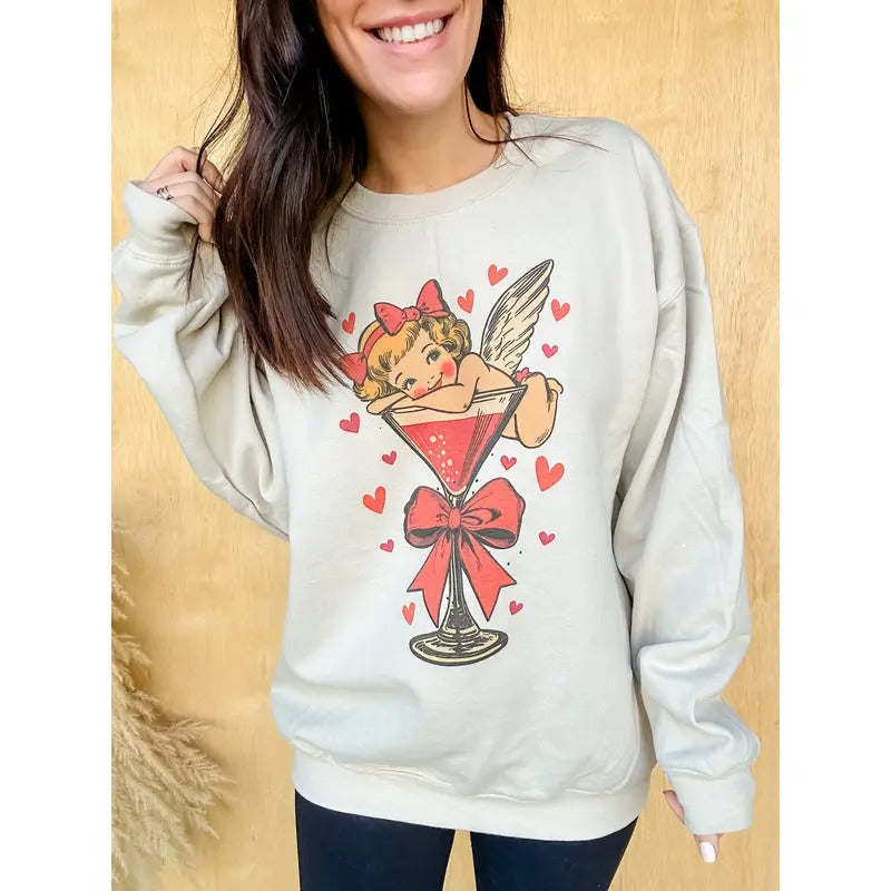 Cupid Martini Top - Adult & Kids T-Shirts, Sweatshirts & Hoodies apparel design preview 1