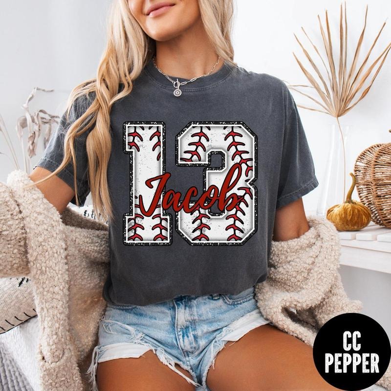 Custom Baseball Name Number Comfort Colors Mama - Adult & Kids T-Shirts, Sweatshirts & Hoodies apparel design preview 1