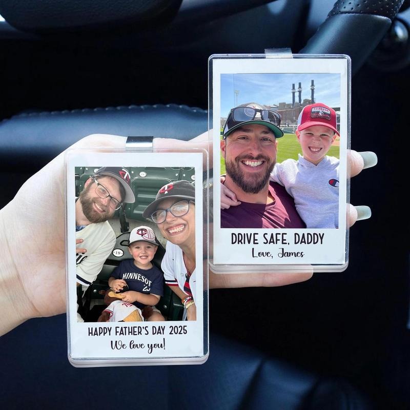 Custom Car Visor Clip Drive Safe Photo Dad New - Adult & Kids T-Shirts, Sweatshirts & Hoodies apparel design preview 1