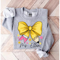 Custom Coquette Teacher Name Pencil Bow Back School - Adult & Kids T-Shirts, Sweatshirts & Hoodies apparel design preview 1