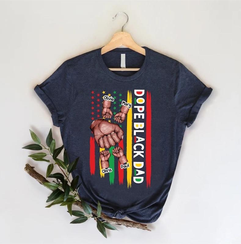Custom Dope Black Dad Father Names Man African - Adult & Kids T-Shirts, Sweatshirts & Hoodies apparel design preview 1