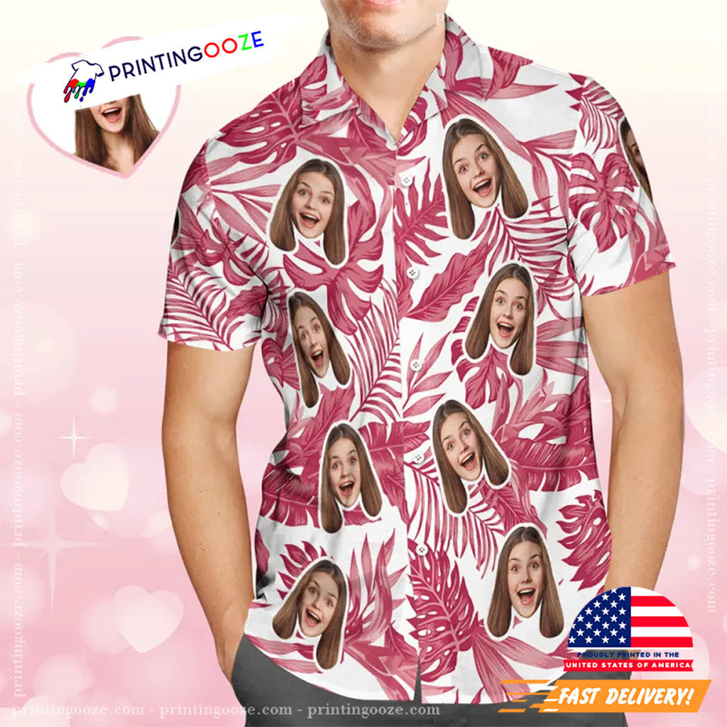 Custom Face Red Tropical Hibiscus Hawaiian - Adult & Kids T-Shirts, Sweatshirts & Hoodies apparel design preview 1