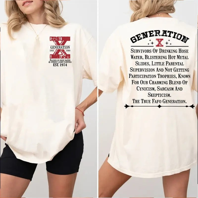 Custom Generation X Year Latest Version Birth 100% - Adult & Kids T-Shirts, Sweatshirts & Hoodies apparel design preview 1