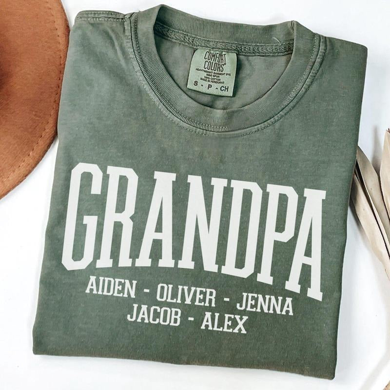Custom Grandpa Grandkids Names Customized Grandparent - Adult & Kids T-Shirts, Sweatshirts & Hoodies apparel design preview 1