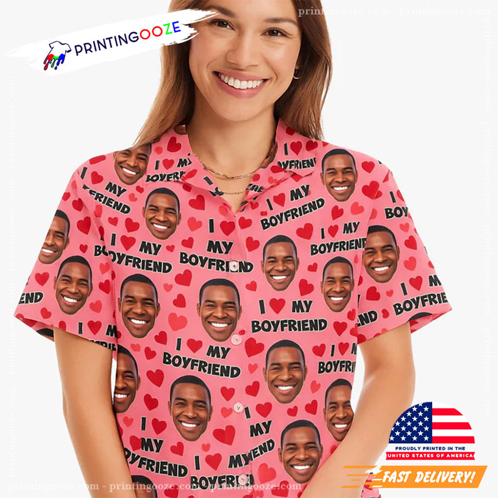 Custom I Love My Boyfriend Hawaiian - Adult & Kids T-Shirts, Sweatshirts & Hoodies apparel design preview 1
