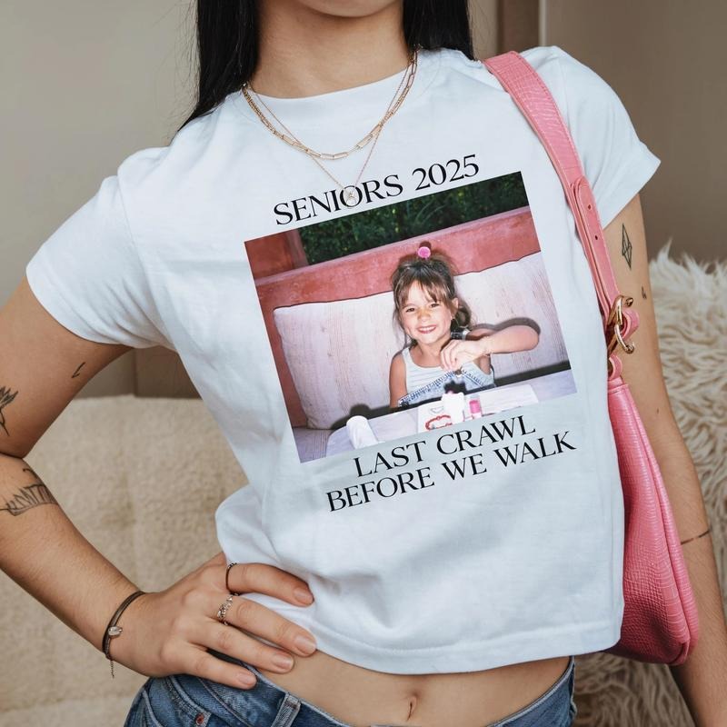Custom Last Crawl Before We Walk Grad Baby Senior - Adult & Kids T-Shirts, Sweatshirts & Hoodies apparel design preview 1