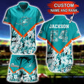 Custom Name And Number Floral Miami Dolphins Hawaiian - Adult & Kids T-Shirts, Sweatshirts & Hoodies apparel design preview 1
