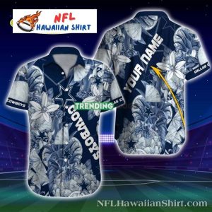 Custom Name Blue Floral Dallas Cowboys Tropical - Adult & Kids T-Shirts, Sweatshirts & Hoodies apparel design preview 1