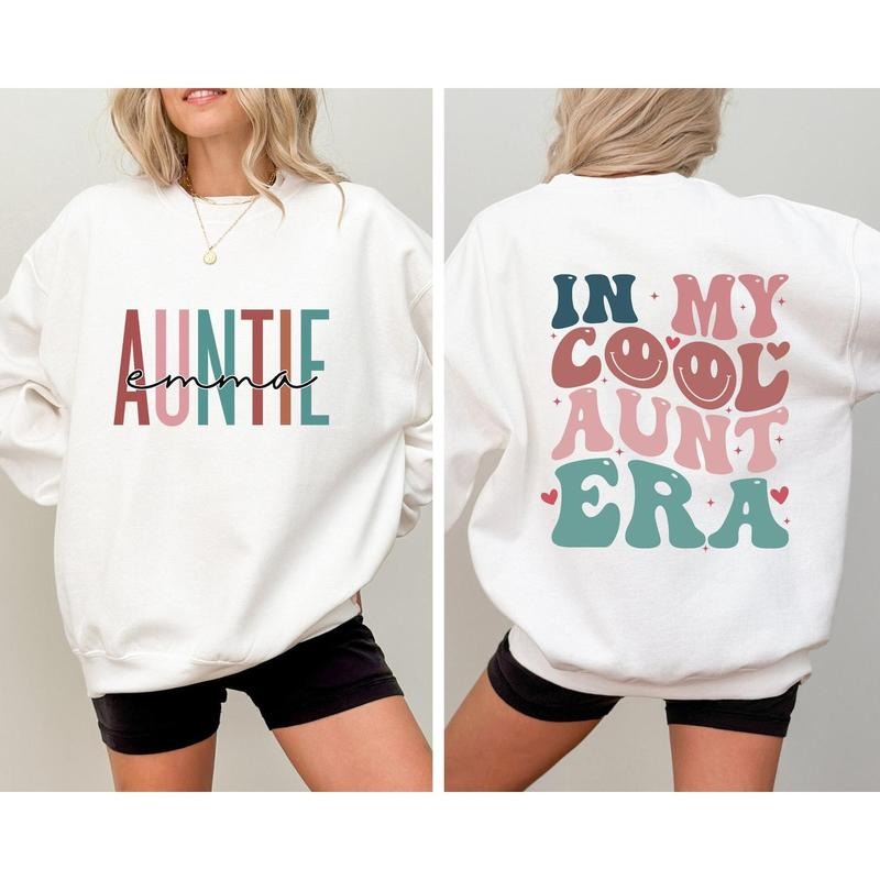 Custom Name My Cool Aunt Era Retro Funny Auntie - Adult & Kids T-Shirts, Sweatshirts & Hoodies apparel design preview 1