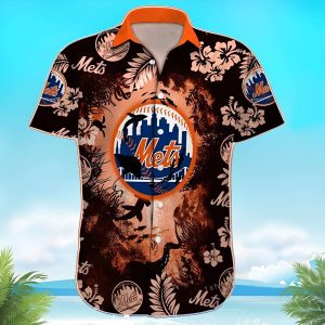 Custom Name New York Mets MLB Hawaiian Beach Summer, - Adult & Kids T-Shirts, Sweatshirts & Hoodies apparel design preview 1