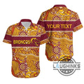 Custom Name Nrl Brisbane Broncos Aboriginal Pattern - Adult & Kids T-Shirts, Sweatshirts & Hoodies apparel design preview 1