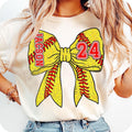 Custom Name Softball Coquette Bow Mama Game Day Mom - Adult & Kids T-Shirts, Sweatshirts & Hoodies apparel design preview 1