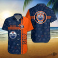 Custom Nhl 2024 Edmonton Oilers Hawaiian Retro Button - Adult & Kids T-Shirts, Sweatshirts & Hoodies apparel design preview 1