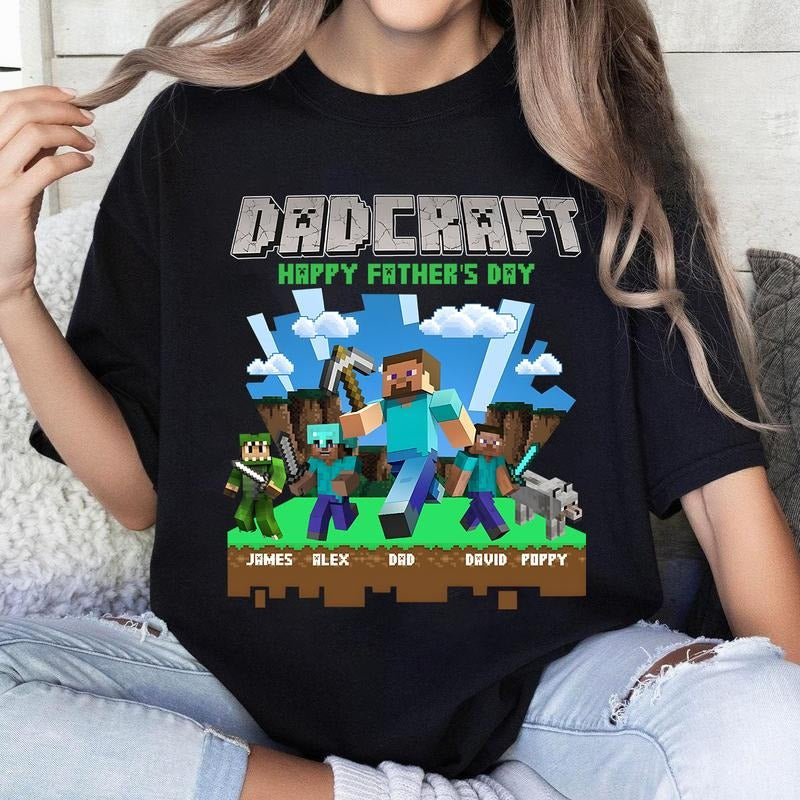 Custom Personalized DadCraft Happy Chicken Jockey - Adult & Kids T-Shirts, Sweatshirts & Hoodies apparel design preview 1