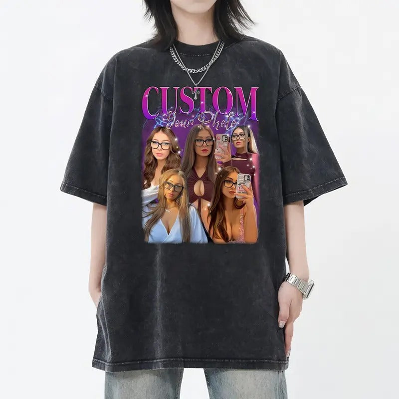 Custom Photo Bootleg Girlfriend 6 Face 90s Retro - Adult & Kids T-Shirts, Sweatshirts & Hoodies apparel design preview 1