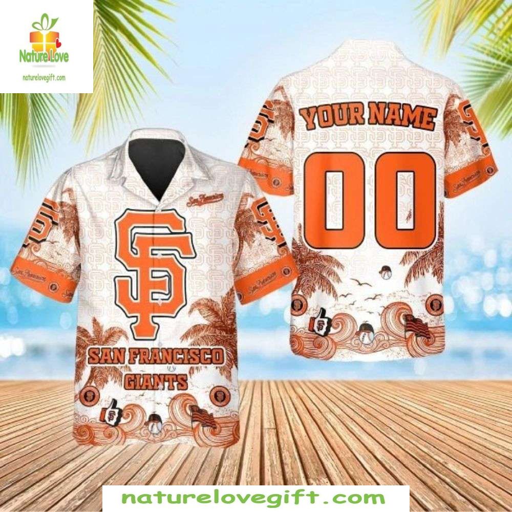 San Francisco Giants Hawaiian Custom MLB Baseball - Adult & Kids T-Shirts, Sweatshirts & Hoodies apparel design preview 1
