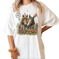 Custom Watercolor Horses Looking Over Fence Best - Adult & Kids T-Shirts, Sweatshirts & Hoodies apparel design preview 1