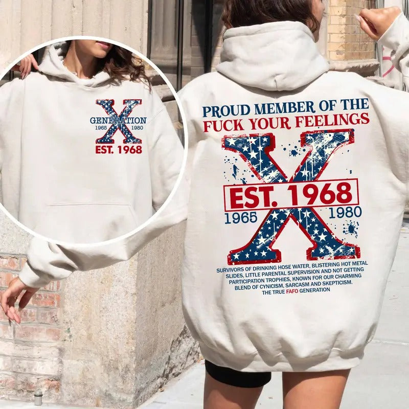 Custom Year Generation X Skull New Version 3 Fafo - Adult & Kids T-Shirts, Sweatshirts & Hoodies apparel design preview 1