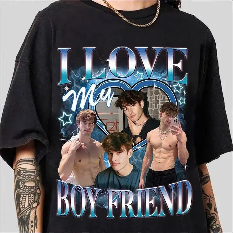 Custom Your Own Bootleg Valentine I Love My Boyfriend - Adult & Kids T-Shirts, Sweatshirts & Hoodies apparel design preview 1
