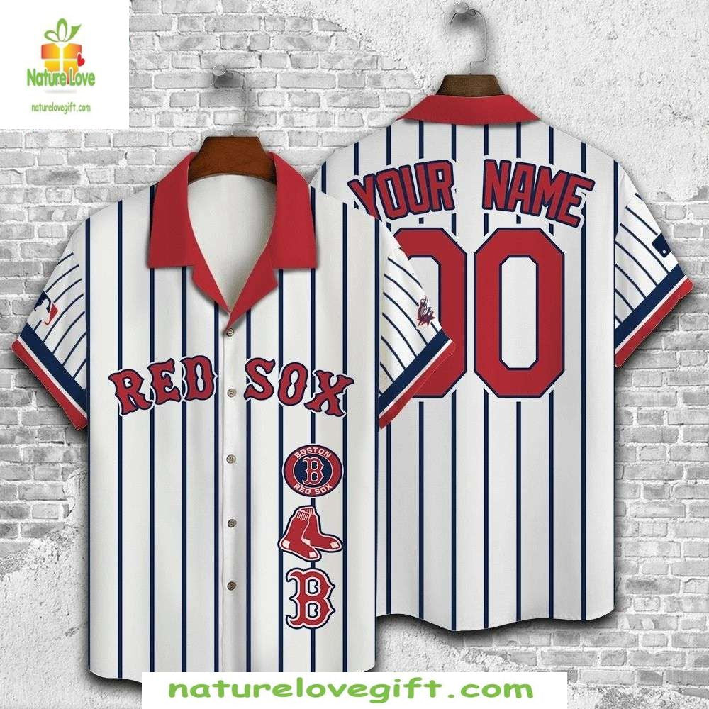 Boston Red Sox Hawaiian Customizable MLB Baseball - Adult & Kids T-Shirts, Sweatshirts & Hoodies apparel design preview 1
