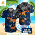 Houston Astros Hawaiian Custom Tiki Surfboard - Adult & Kids T-Shirts, Sweatshirts & Hoodies apparel design preview 1