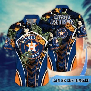 Customized Houston Astros MLB Flower Summer Tropical - Adult & Kids T-Shirts, Sweatshirts & Hoodies apparel design preview 1