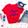 Cute 4th July Stars Stripes Red White Blue - Adult & Kids T-Shirts, Sweatshirts & Hoodies apparel design preview 1