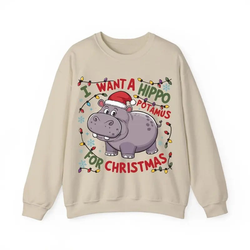 Cute Hippopotamus Lights I Want Hippo Potamus Cotton - Adult & Kids T-Shirts, Sweatshirts & Hoodies apparel design preview 1