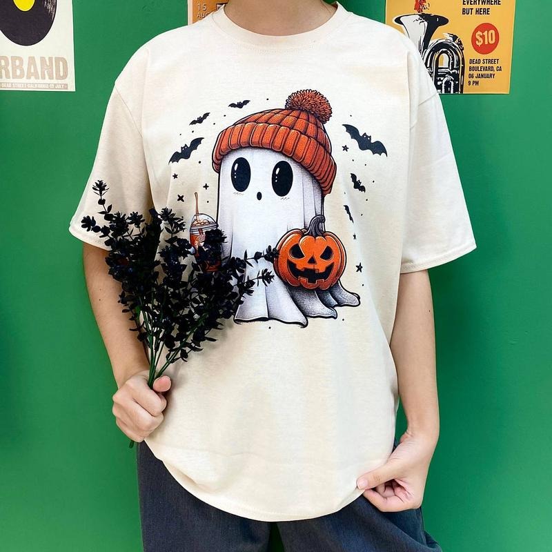 Cute Boo Ghost Reading Books Hallowen Fall Spooky - Adult & Kids T-Shirts, Sweatshirts & Hoodies apparel design preview 1