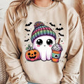 Cute Bougie Halloween Ghost Coffee. Casual Everyday - Adult & Kids T-Shirts, Sweatshirts & Hoodies apparel design preview 1