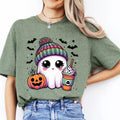Cute Bougie Halloween Ghost Coffee. Casual Everyday - Adult & Kids T-Shirts, Sweatshirts & Hoodies apparel design preview 1