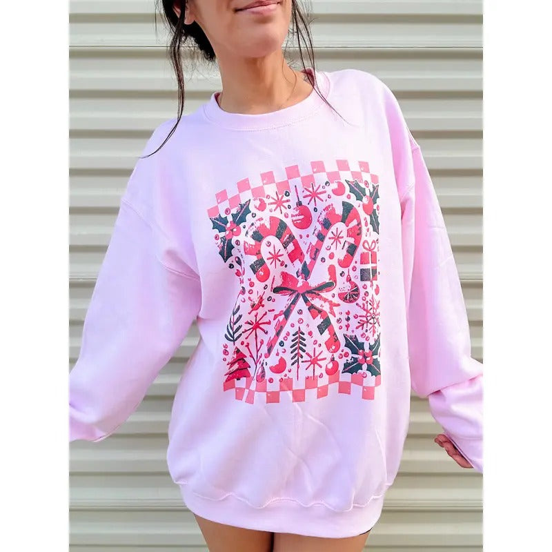 Cute Candy Canes Top - Adult & Kids T-Shirts, Sweatshirts & Hoodies apparel design preview 1