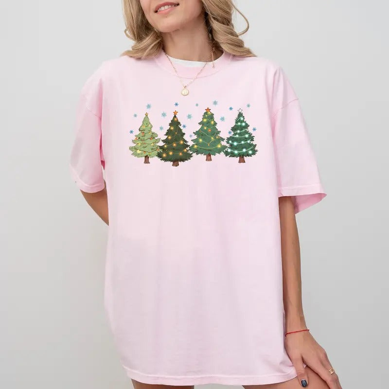 Cute Tree Comfort Colors Sparkle Trees Merry Bright - Adult & Kids T-Shirts, Sweatshirts & Hoodies apparel design preview 1