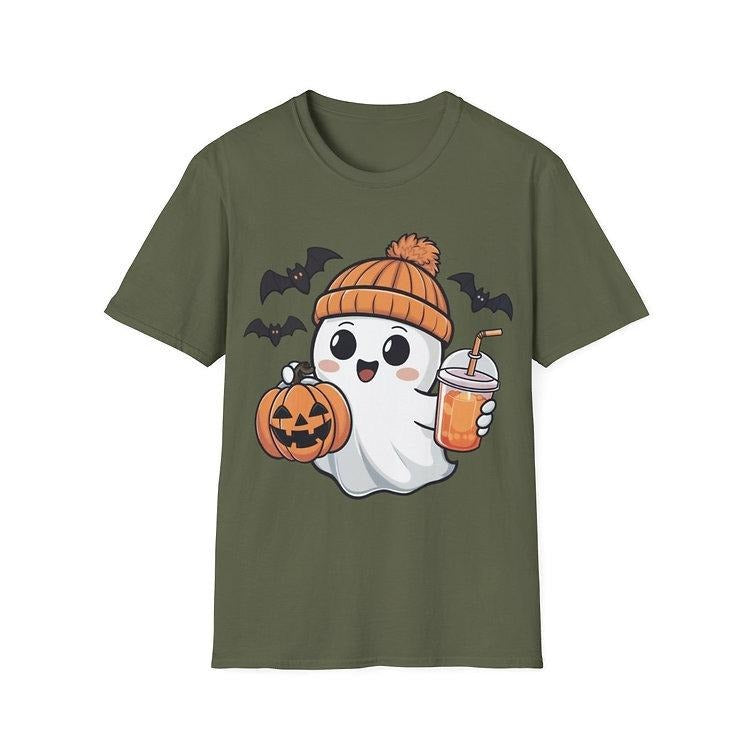 Cute Halloween Ghost Spooky Season Fabric Comfort - Adult & Kids T-Shirts, Sweatshirts & Hoodies apparel design preview 1