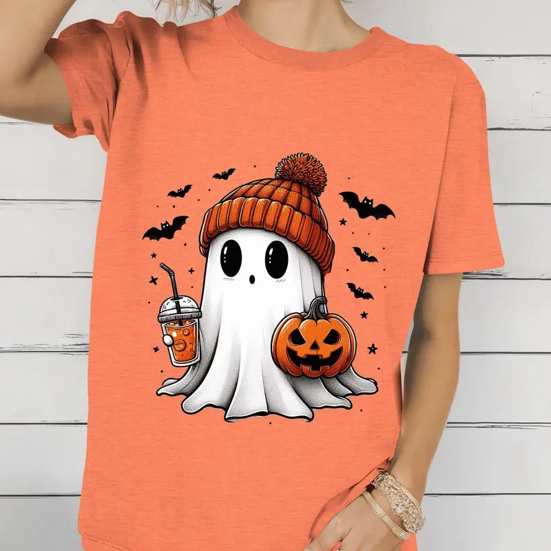 Cute Halloween Ghost. Casual Everyday Relaxed - Adult & Kids T-Shirts, Sweatshirts & Hoodies apparel design preview 1