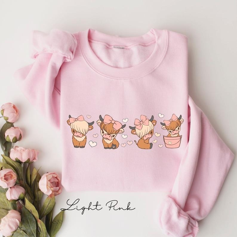 Cute Highland Cow Girlfriend Western Animal Lover - Adult & Kids T-Shirts, Sweatshirts & Hoodies apparel design preview 1
