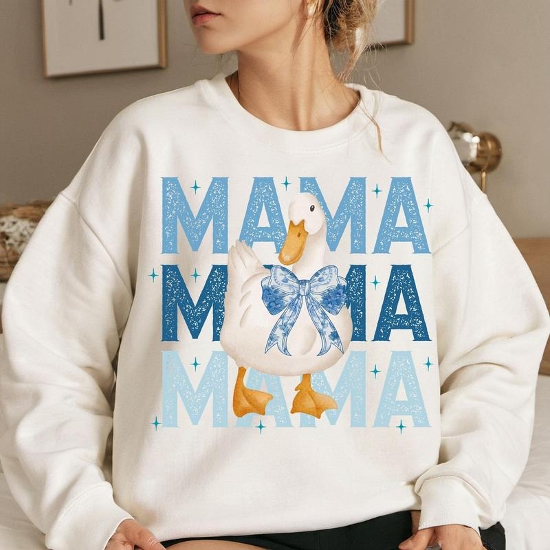 Cute Mama Coquette Silly Goose Lover Girly Her Duck - Adult & Kids T-Shirts, Sweatshirts & Hoodies apparel design preview 1