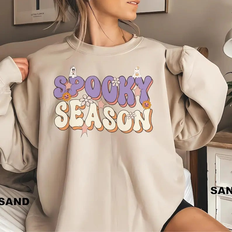 Cute Spooky Season Halloween Fall - Adult & Kids T-Shirts, Sweatshirts & Hoodies apparel design preview 1