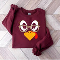 Cute Turkey Fall Thanksgiving Family Matching Face - Adult & Kids T-Shirts, Sweatshirts & Hoodies apparel design preview 1