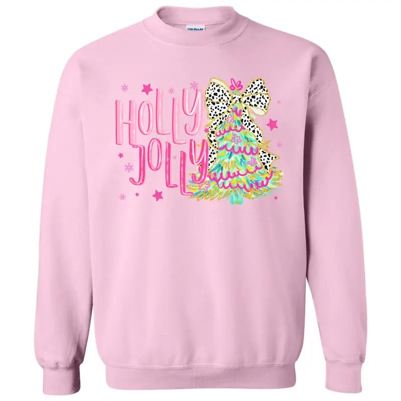 Cutesy Holly Jolly Tree 'NLB - Adult & Kids T-Shirts, Sweatshirts & Hoodies apparel design preview 1