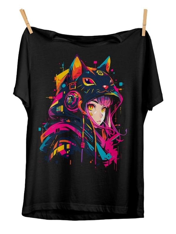 Cyberpunk Anime Girl Futuristic Techwear Harajuku - Adult & Kids T-Shirts, Sweatshirts & Hoodies apparel design preview 1