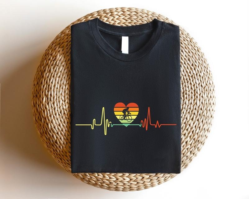 Cycling Heartbeat Heart Bicycle Lover Matching Rider - Adult & Kids T-Shirts, Sweatshirts & Hoodies apparel design preview 1