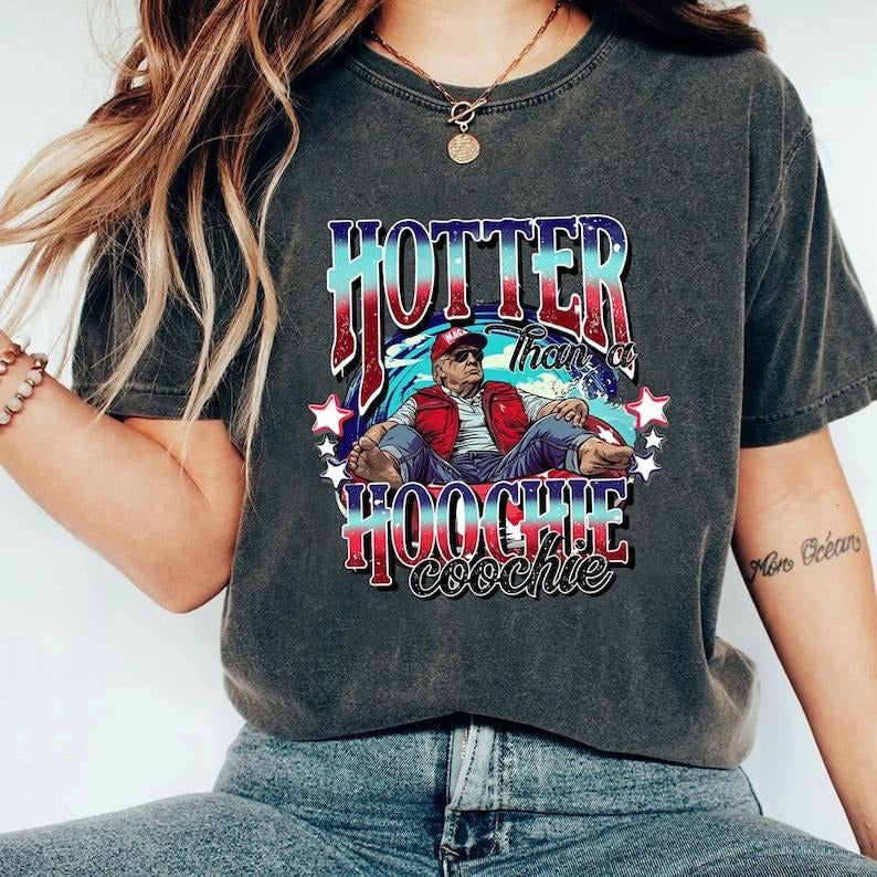"D0nald Trummpp Summer Hotter Than Hoochie Coochie - Adult & Kids T-Shirts, Sweatshirts & Hoodies apparel design preview 1