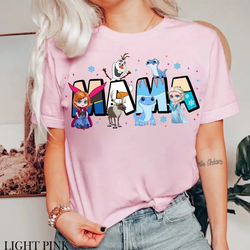 D1sna Fr01zen Mama Sn0wman 0laf Mom Pr1ncess - Adult & Kids T-Shirts, Sweatshirts & Hoodies apparel design preview 1