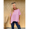 DOORBUSTER Learning My Worth Hot Pink Striped Top - Adult & Kids T-Shirts, Sweatshirts & Hoodies apparel design preview 1