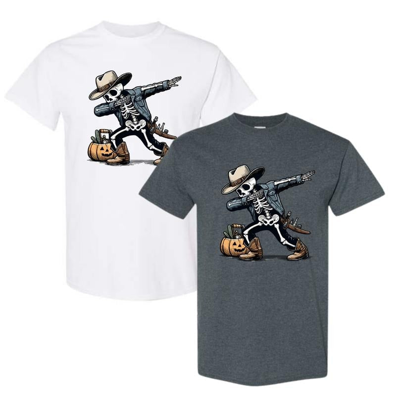 Dabbing Skeleton Cowboy Costume - Adult & Kids T-Shirts, Sweatshirts & Hoodies apparel design preview 1