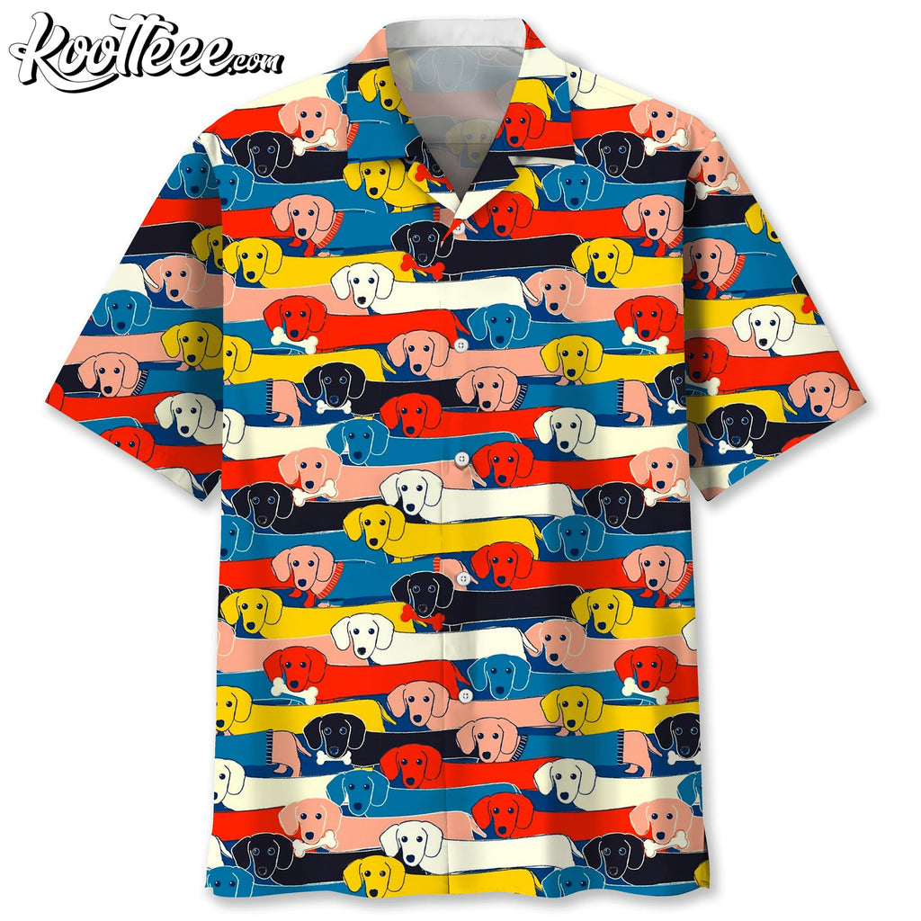 Dachshund Color Trendy Hawaiian - Adult & Kids T-Shirts, Sweatshirts & Hoodies apparel design preview 1