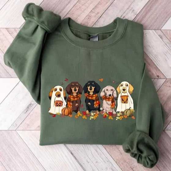Dachshund Fall Dogs Dog Mom Autumn Lovers - Adult & Kids T-Shirts, Sweatshirts & Hoodies apparel design preview 1