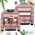 Dachshund Through The Snow 3D Ugly Christmas Sweater - Holiday Gift product image
