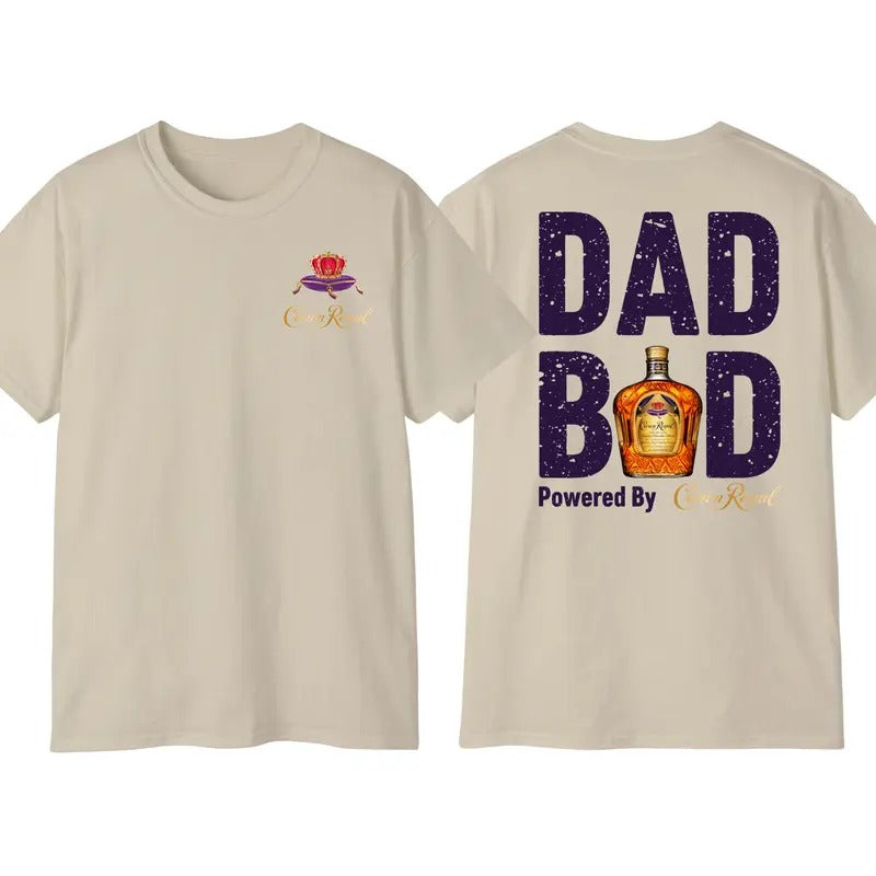 Dad Bod Powered Crown Royal 2 Sided Whiskey Drink - Adult & Kids T-Shirts, Sweatshirts & Hoodies apparel design preview 1
